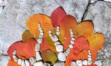 Уникальный топиарий из осенних листьев: золотой декор для интерьера